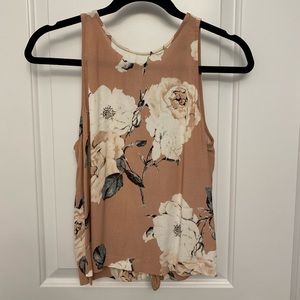 Floral tie back top